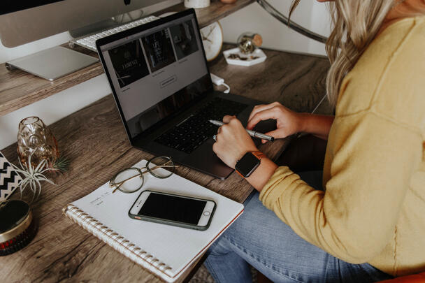 Woman working at computer
